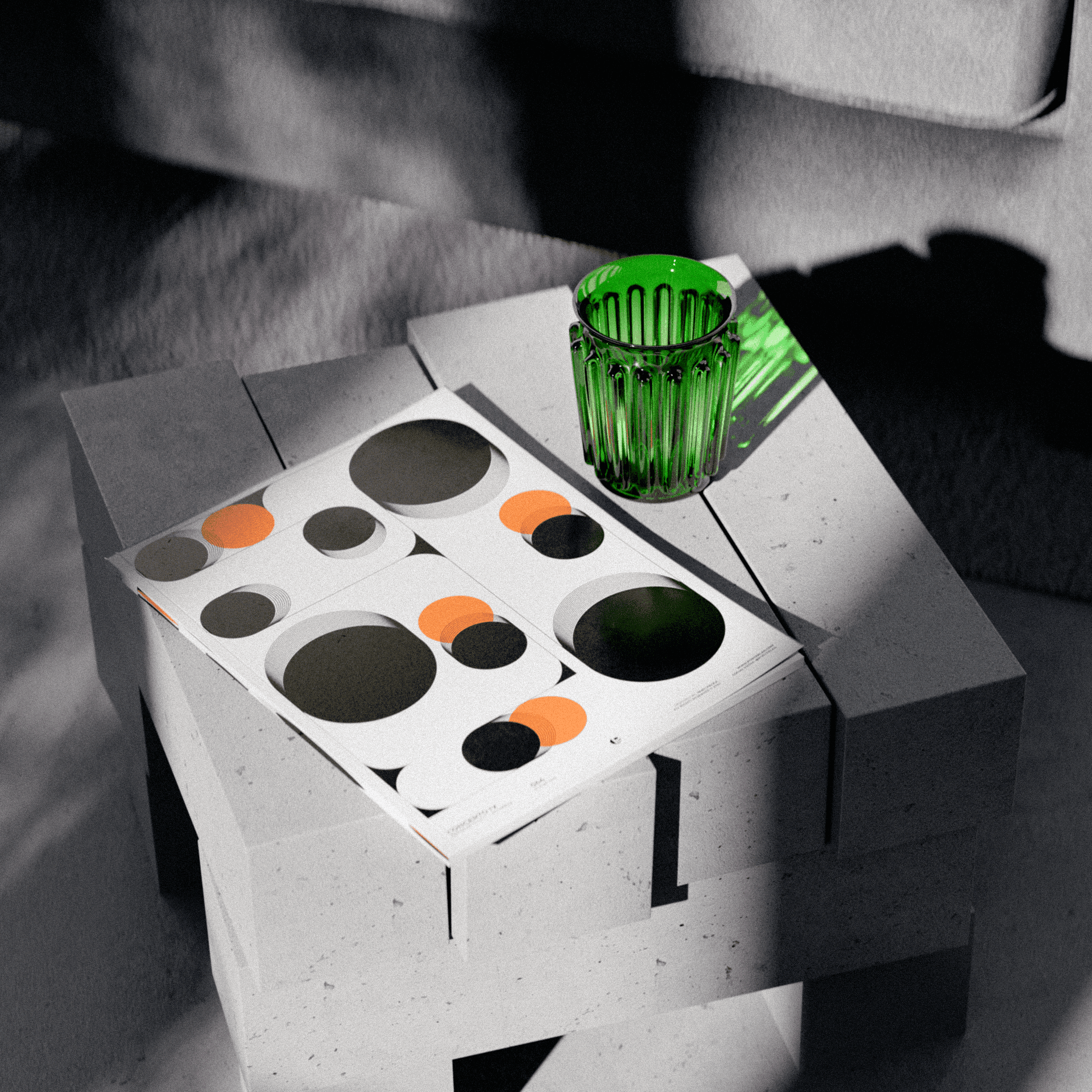 Abstract 3D motion research render