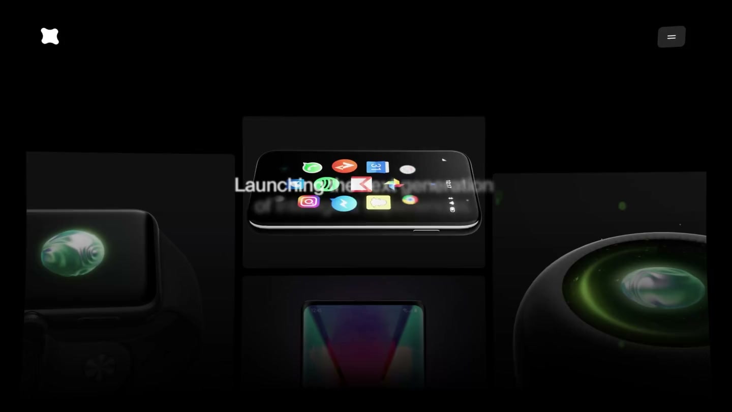 Fantasy website layouts and interactions presented through 2D motion and custom 3D devices