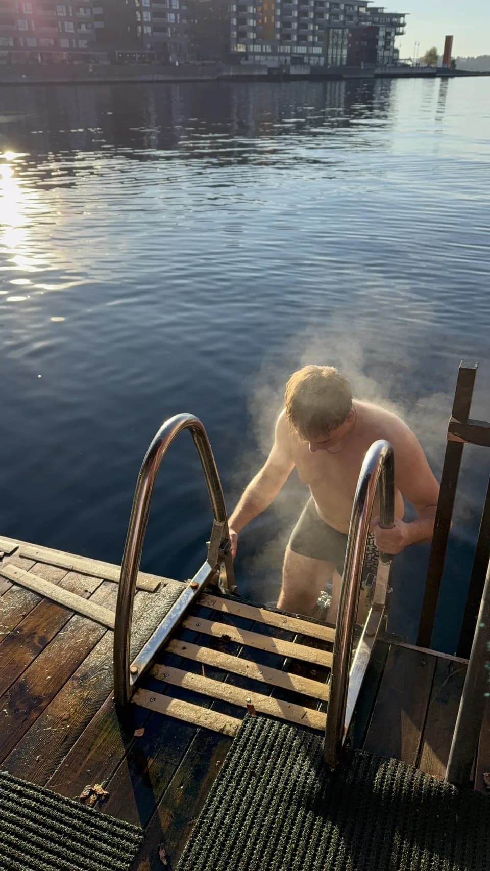 A swim in a harbour