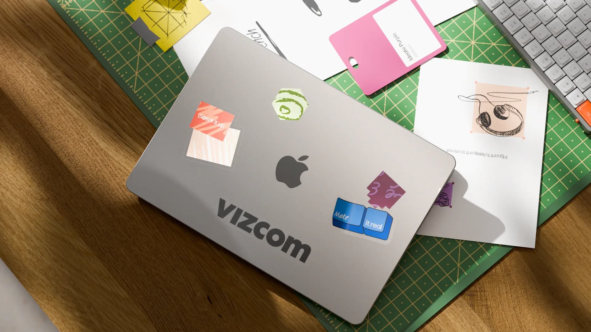 Vizcom-branded laptop and colour studies